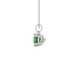 Side profile, white gold emerald green pendant, vintage basket gallery.