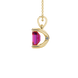 Emerald Cut Red Gemstone Solitaire Pendant in Rose Gold Four Prong Setting