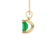 Emerald Cut Green Gemstone Solitaire Pendant in Rose Gold Four Prong Setting