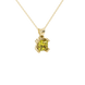 Close-up, princess canary yellow gemstone, yellow gold vintage pendant.