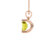 Emerald Cut Yellow Gemstone Solitaire Pendant in Rose Gold Four Prong Setting