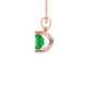 Emerald Cut Green Gemstone Solitaire Pendant in Rose Gold Four Prong Setting