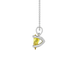 Side profile, white gold canary yellow pendant, four-prong gallery.