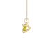 Side profile, yellow gold canary yellow pendant, four-prong gallery.