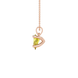 Side profile, rose gold canary yellow pendant, four-prong gallery.