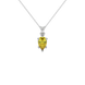 Pear shape canary yellow gemstone pendant, white gold six-prong setting.