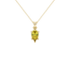 Pear shape canary yellow gemstone pendant, yellow gold six-prong setting.
