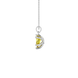 Side profile, white gold canary yellow pendant, six-prong gallery design