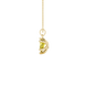 Side profile, yellow gold canary yellow pendant, six-prong gallery design.