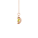 Side profile, rose gold canary yellow pendant, six-prong gallery design.