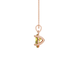 Side profile, rose gold canary yellow pendant, classic basket gallery.