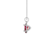 Side profile, white gold raspberry red pendant, classic basket gallery.