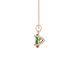 Side profile, rose gold emerald green pendant, classic basket gallery.