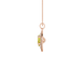 Side profile, rose gold canary yellow pendant, falling edge halo gallery.