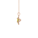 Side profile, rose gold canary yellow pendant, french pavé halo gallery.
