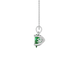 Side profile, white gold emerald green pendant, lotus basket gallery.