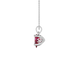 Side profile, white gold raspberry red pendant, lotus basket gallery.