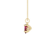 Side profile, yellow gold raspberry red pendant, lotus basket gallery.