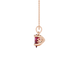 Side profile, rose gold raspberry red pendant, lotus basket gallery.