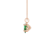 Side profile, rose gold emerald green pendant, lotus basket gallery.