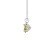 Side profile, white gold canary yellow pendant, lotus basket gallery.