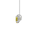 Side profile, white gold canary yellow pendant, pavé basket gallery.