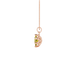 Side profile, rose gold canary yellow pendant, scalloped six-prong gallery.