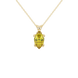 Pear shape canary yellow gemstone pendant, yellow gold surprise diamond setting.