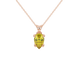 Pear shape canary yellow gemstone pendant, rose gold surprise diamond setting.