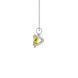 Side profile, white gold canary yellow pendant, surprise diamond gallery.