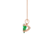 Side profile, rose gold emerald green pendant, surprise diamond gallery.