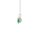 Side profile, white gold emerald green pendant, tulip basket gallery.
