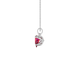 Side profile, white gold raspberry red pendant, tulip basket gallery.