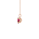 Side profile, rose gold raspberry red pendant, tulip basket gallery.