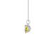 Side profile, white gold canary yellow pendant, tulip basket gallery.