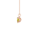 Side profile, rose gold canary yellow pendant, tulip basket gallery.
