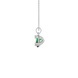Side profile, white gold emerald green pendant, vintage basket gallery.