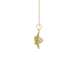 Side angle of a yellow gold canary yellow gemstone pendant displaying the falling edge halo.