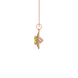 Side view of a rose gold canary yellow gemstone pendant highlighting the falling edge halo.