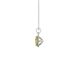 Side profile of a white gold canary yellow gemstone pendant showing the brilliant French pavé halo design.