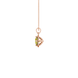 Side view of a rose gold canary yellow gemstone pendant highlighting the French pavé halo