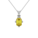 Yellow Emerald Cut Solitaire Gemstone Pendant in Rose Gold Four Prong Setting