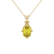 Yellow Emerald Cut Solitaire Gemstone Pendant in Rose Gold Four Prong Setting