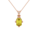 Yellow Emerald Cut Solitaire Gemstone Pendant in Rose Gold Four Prong Setting