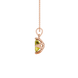 Yellow Emerald Cut Solitaire Gemstone Pendant in Rose Gold Four Prong Setting