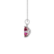 Red Emerald Cut Solitaire Gemstone Pendant in Rose Gold Four Prong Setting