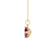 Red Emerald Cut Solitaire Gemstone Pendant in Rose Gold Four Prong Setting