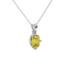 Yellow Emerald Cut Solitaire Gemstone Pendant in Rose Gold Four Prong Setting