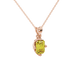 Yellow Emerald Cut Solitaire Gemstone Pendant in Rose Gold Four Prong Setting
