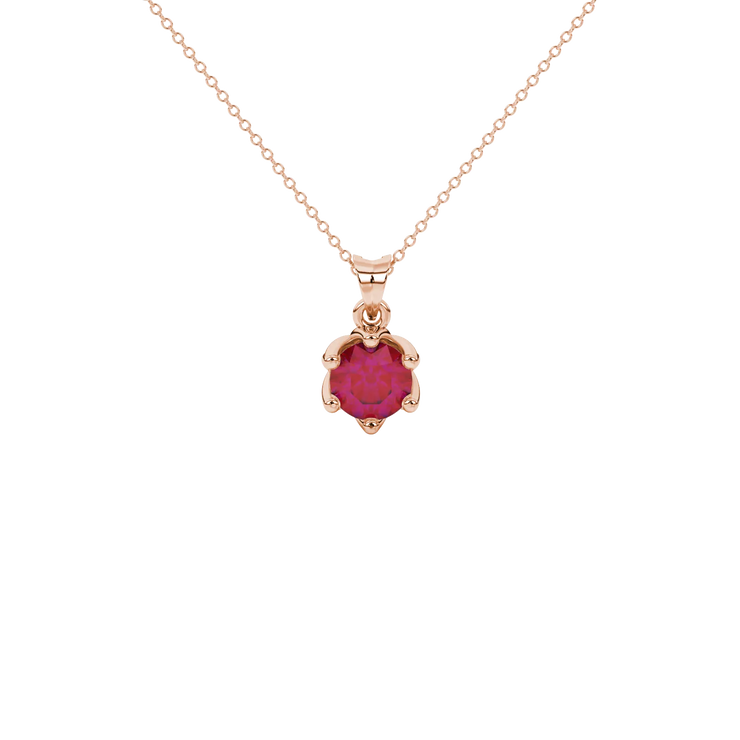 Round Tulip Basket Gemstone Pendant